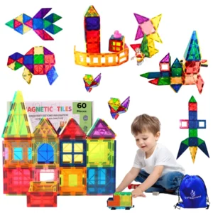 60 Pcs Magnetic Tiles for kids