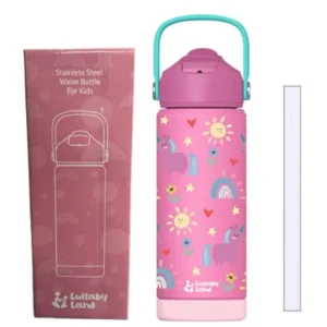 550ml Stainless Steel Pink Water Bottle for Kids